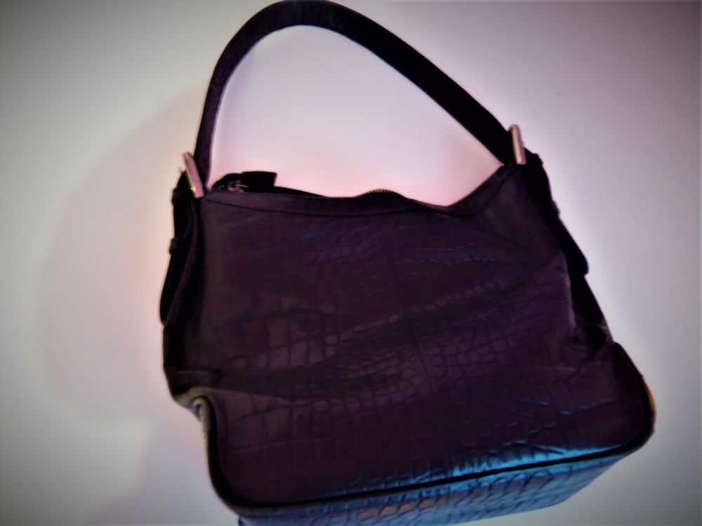 sac &agrave; main cuir noir LE TANNEUR Maroquinerie