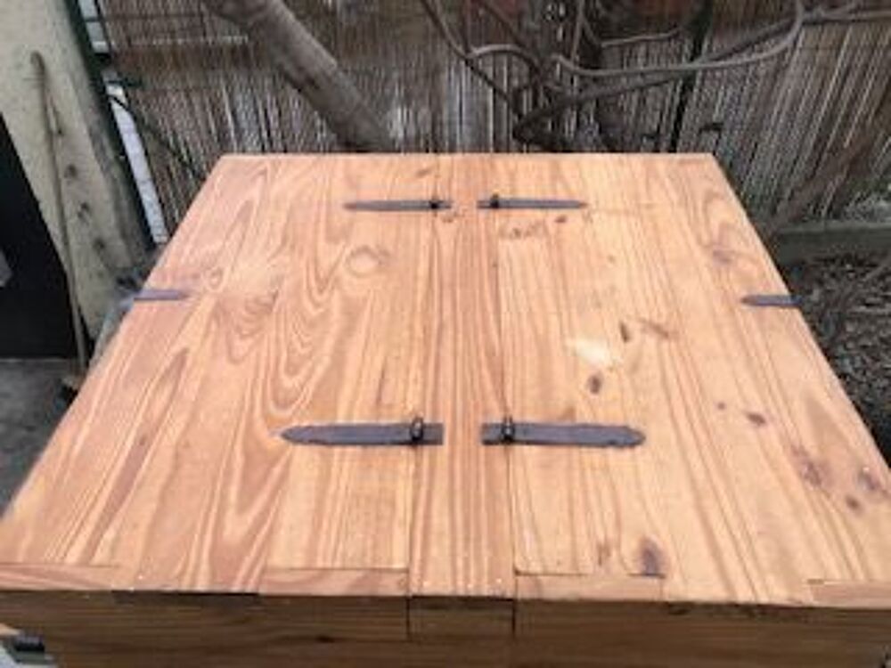 Table basse coffre avec double abattants en pin massif Meubles