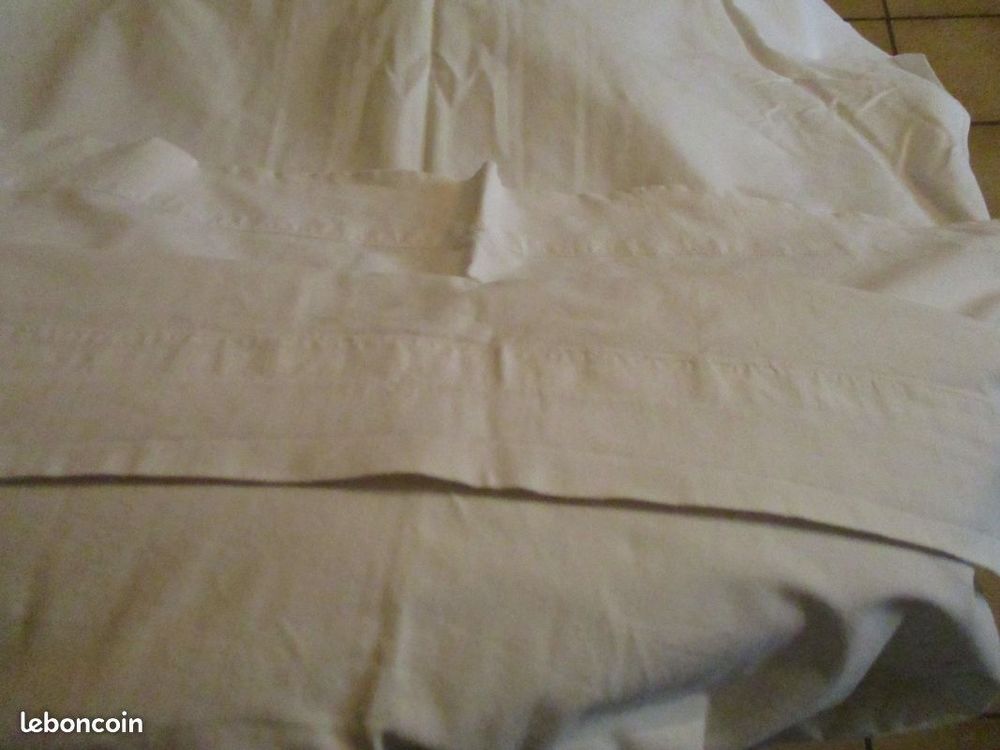 Drap blanc en coton blanc 2 m 60 x 2 m 20 environ Dcoration