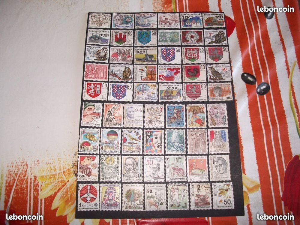 Lot de 365 timbres diff&eacute;rents et oblit&eacute;r&eacute;s Tch&eacute;coslovaquie 