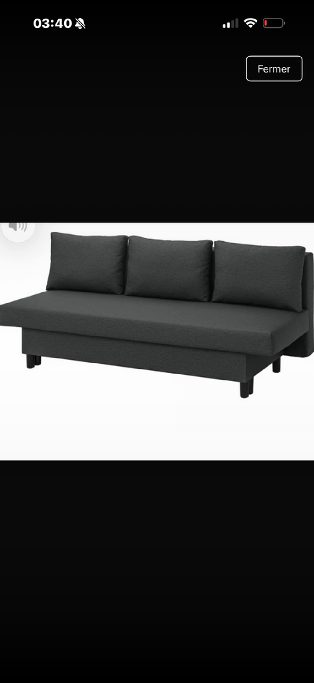 Canap&eacute; lit IKEA 3 coussins Meubles