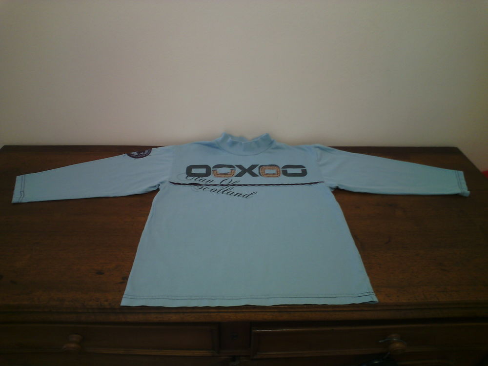 T-shirt bleu ML OOXOO 8 ans - TBE Vtements enfants
