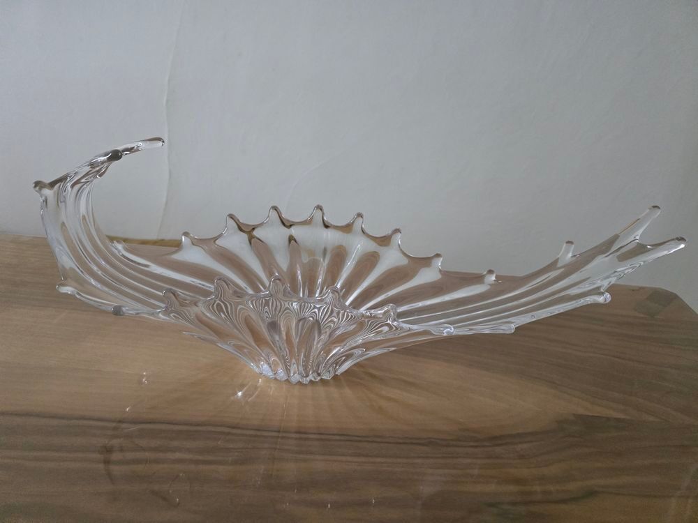 Grand plat ornemental en verre Décoration