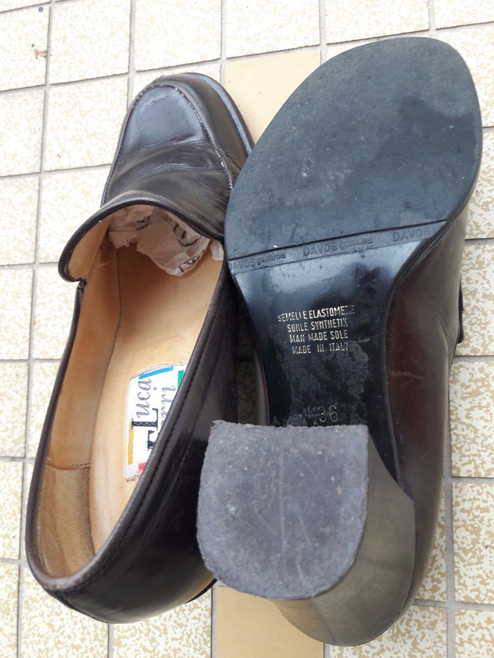 Mocassins marron fonc&eacute; Luca Ferri taille 36 pour femme Chaussures