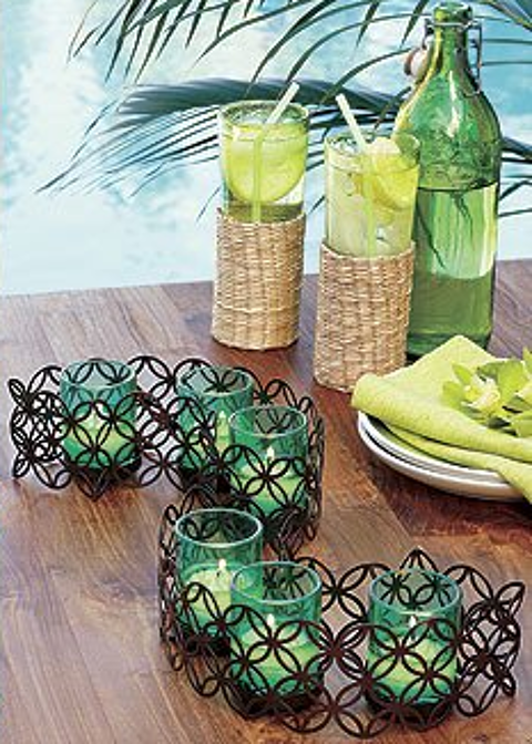 Support Partylite centre table Equinoxe Bougie d�coration ma 12 F�ves (57)