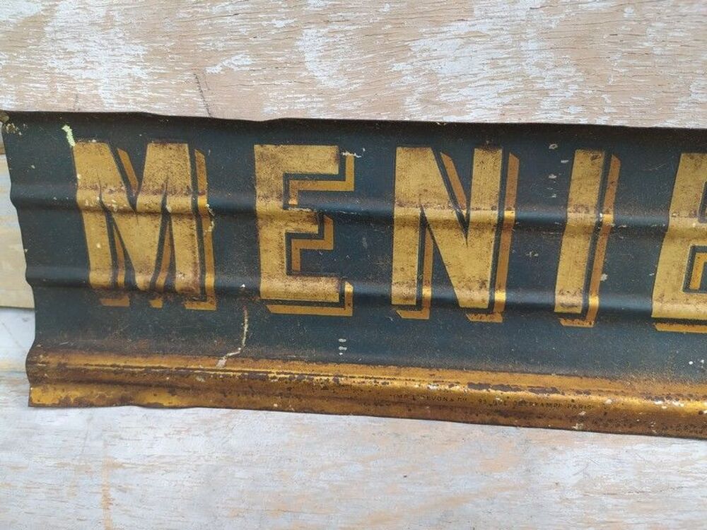 Ancienne Plaque Pr&eacute;sentoir T&ocirc;le Publicitaire Chocolat Menier 