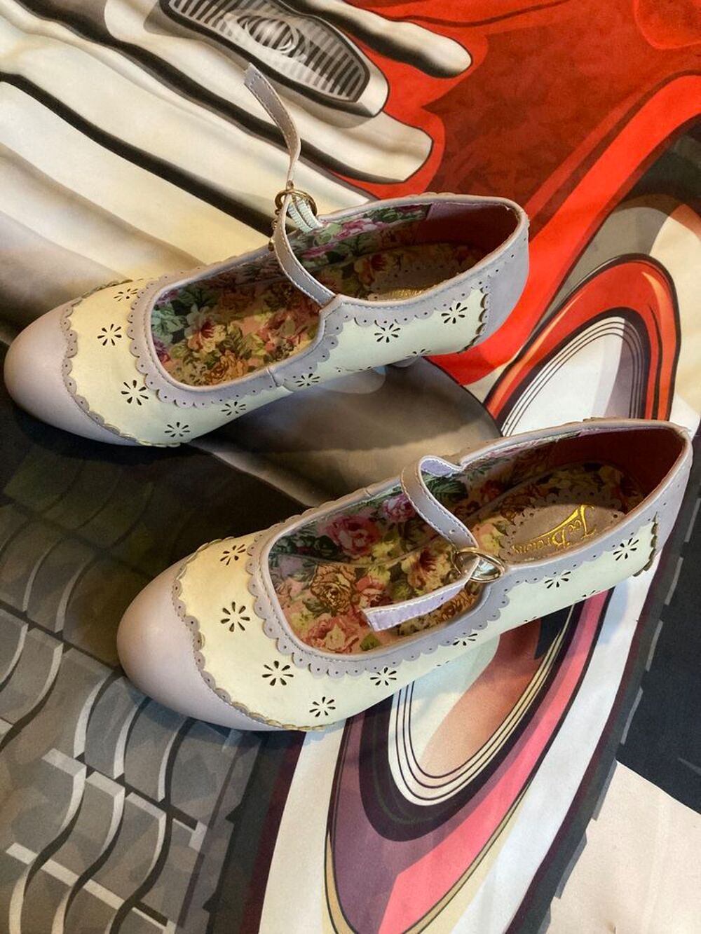 chaussure rose, mauve, rockabilly Chaussures