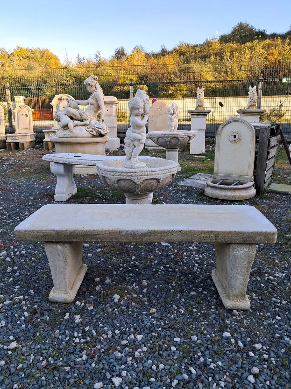 Banc en pierre reconstitu&eacute;e, non g&eacute;lif Jardin