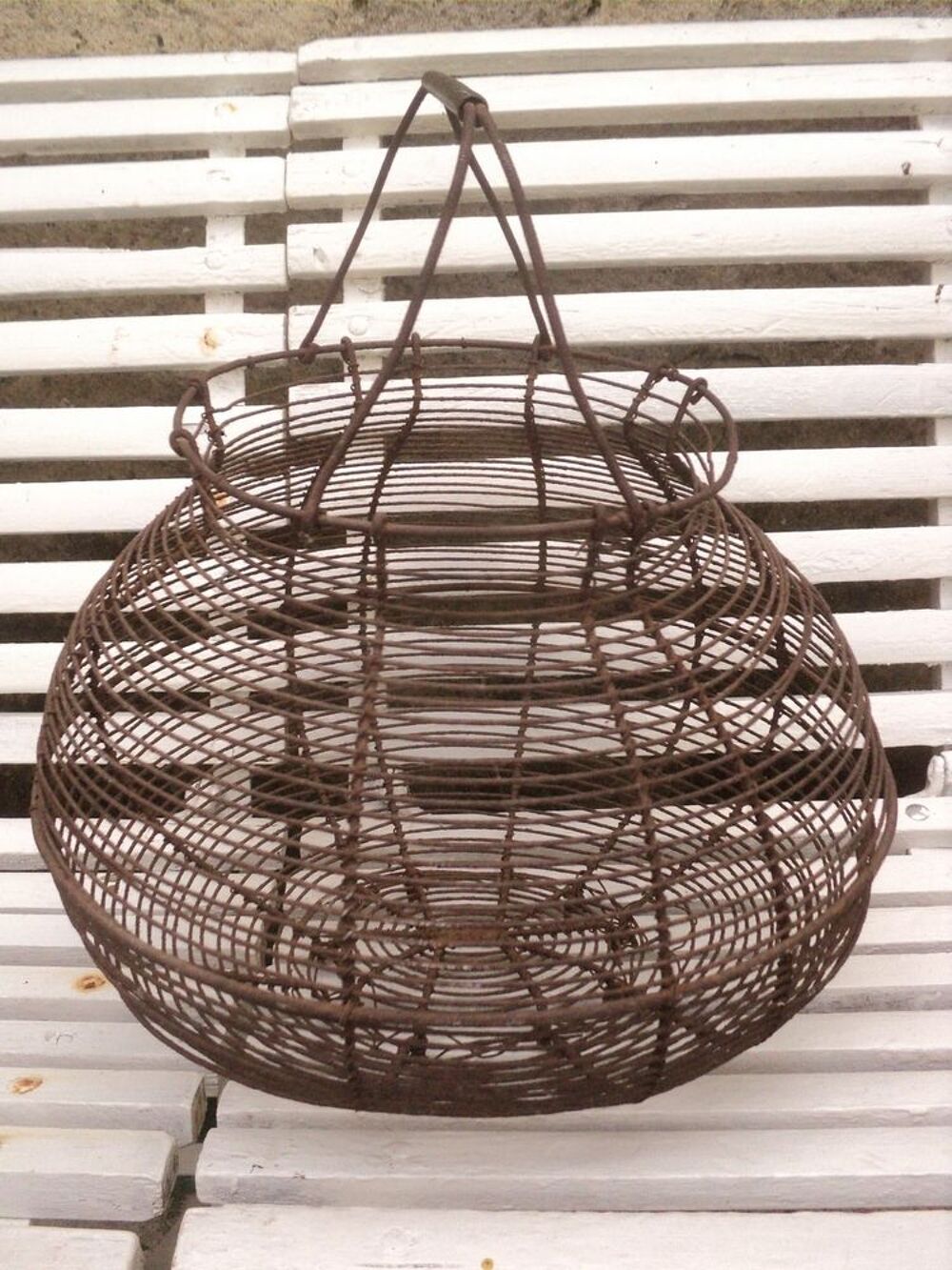 Gros Panier &agrave; Oeufs Salade en Fil de Fer D&eacute;co Cuisine Jardin Décoration