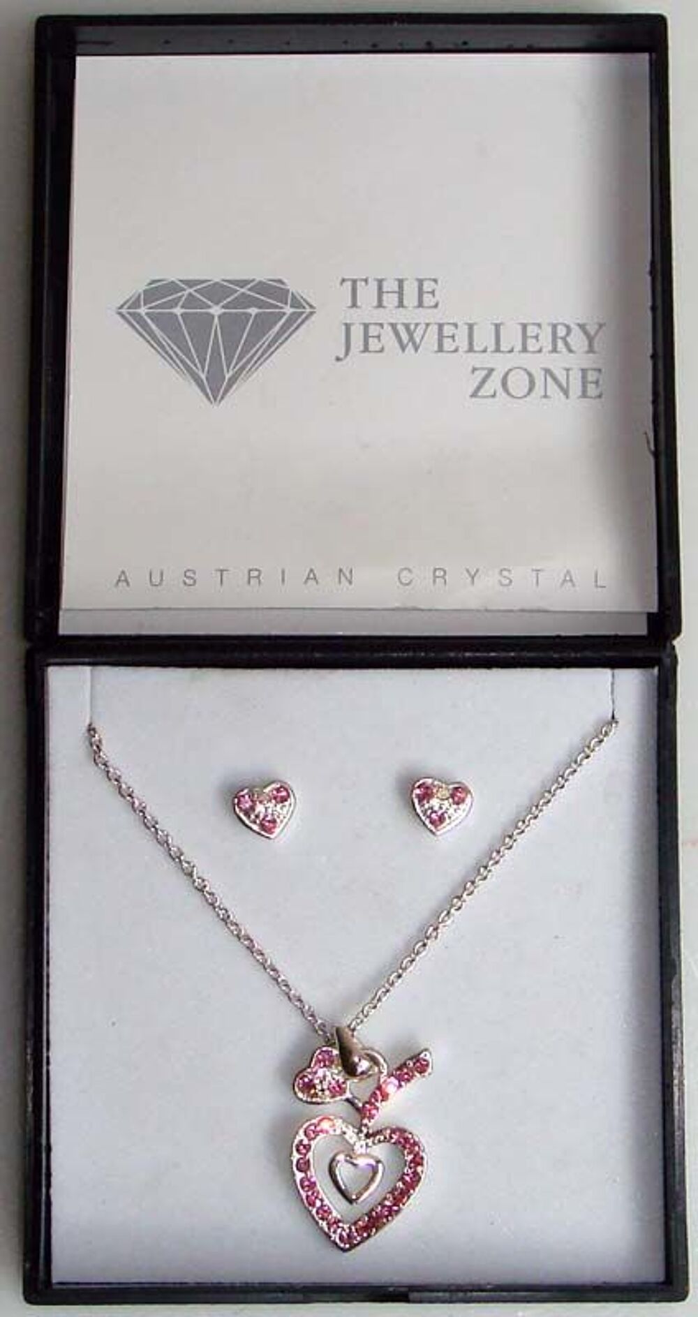 PARURE AUSTRIAN CRYSTAL COLLIER PENDENTIF COEUR BO Swarovski Bijoux et montres