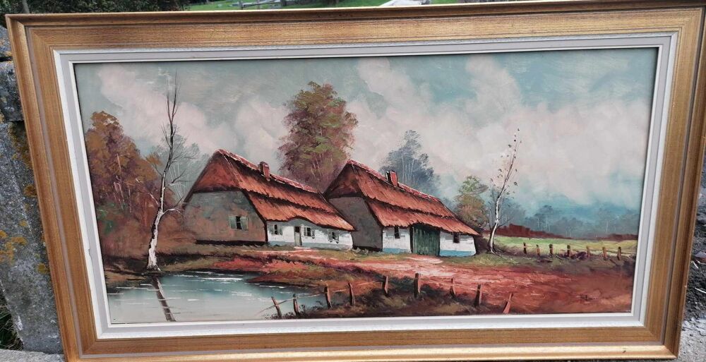 Tableau paysage fermier Décoration