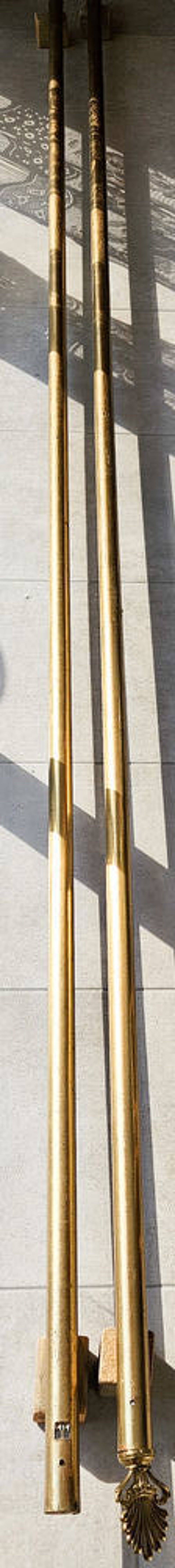2 BARRES &agrave; RIDEAUX, L 4 m - Fleurons/ Embrasses LAITON Décoration