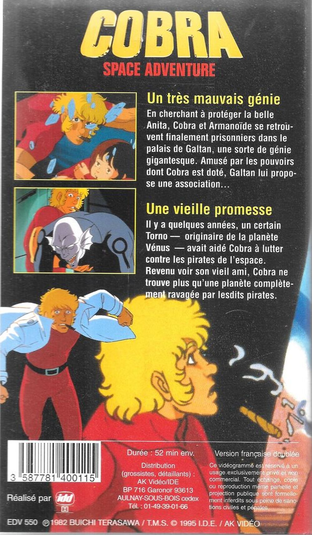 "Cobra / Space Adventure" [VHS] - Remasteris&eacute; DVD et blu-ray