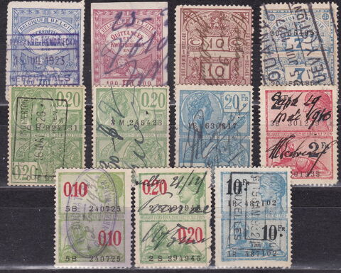 Timbres BELGIQUE timbres fiscaux période 1920-1930 5 Paris 1 (75)