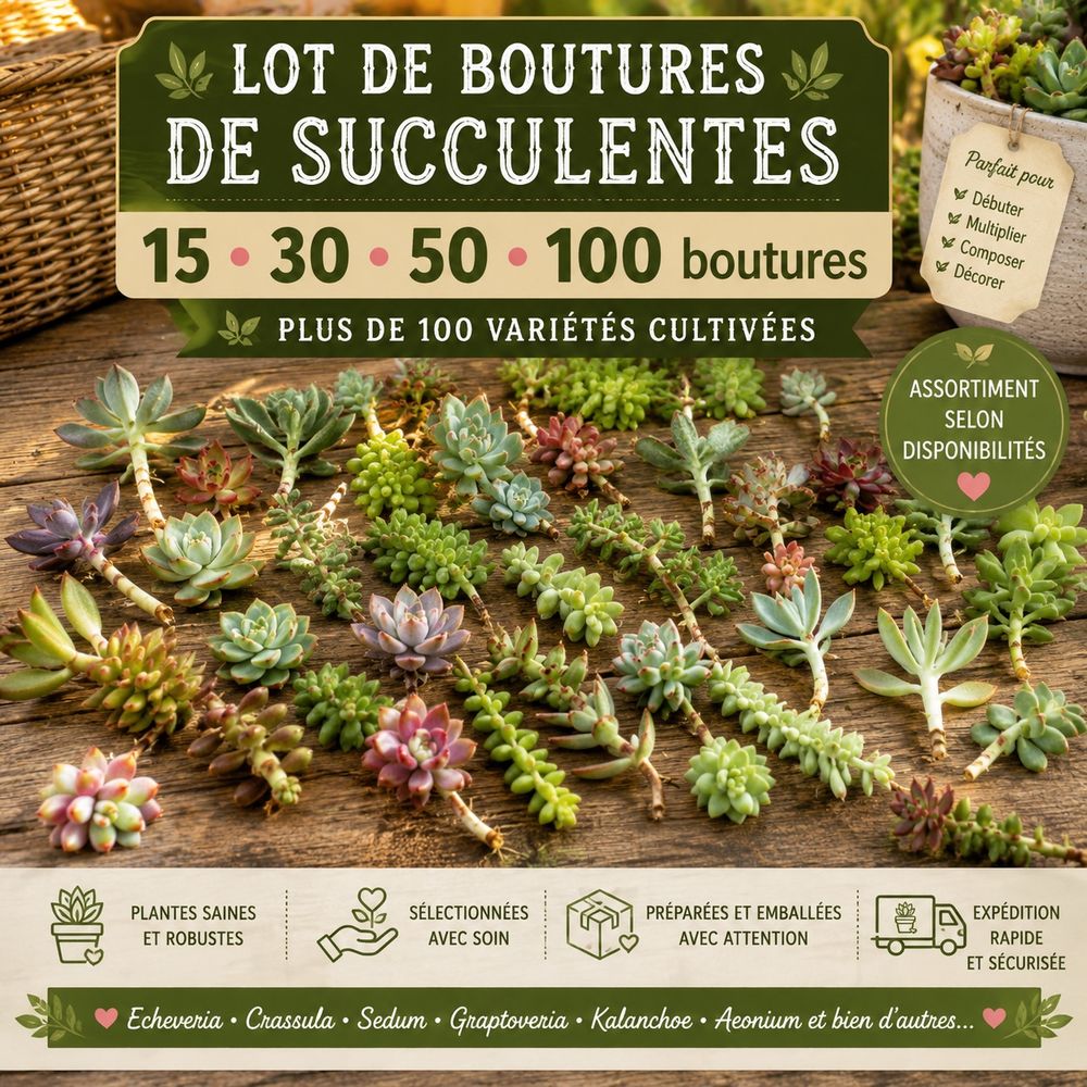 Boutures de plantes succulentes - plusieurs lots Jardin