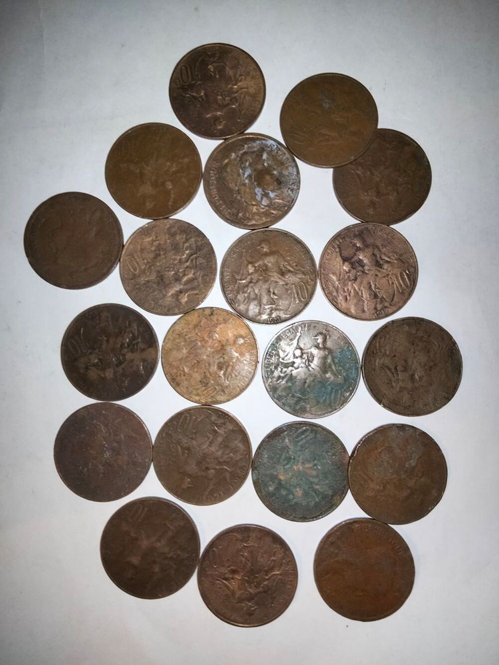 Lot de 20 pi&egrave;ces de 10 centimes DUPUIS 