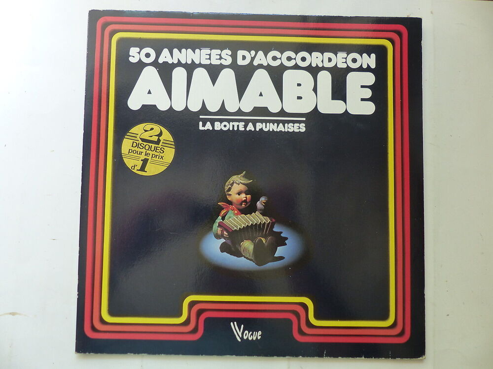 2 disques 50 ann&eacute;es d'accord&eacute;on avec AIMABLE CD et vinyles