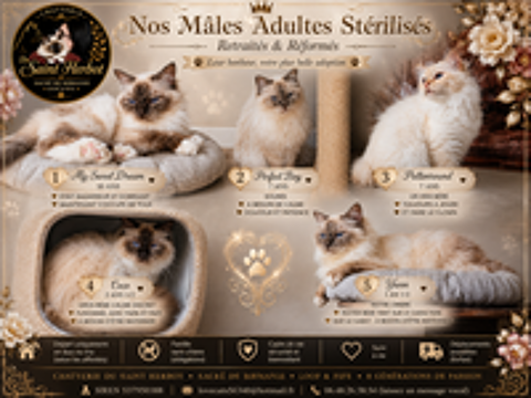   Males Adultes sacre de birmanie LOOF STERILISES 