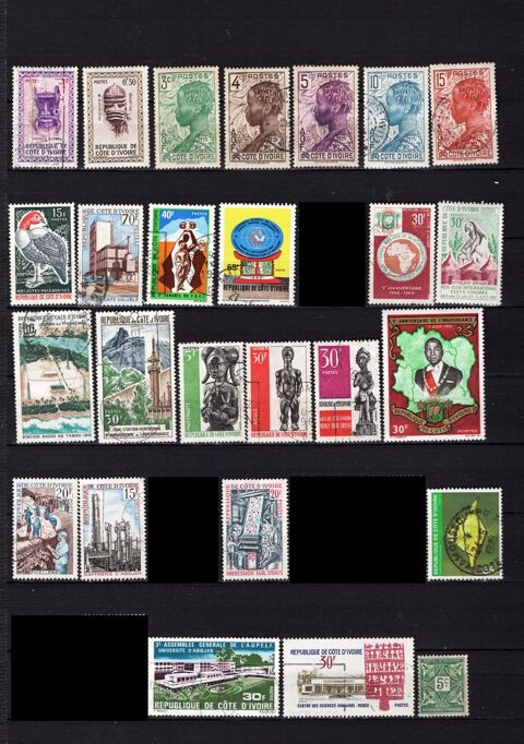 lot de 44 timbres de COTE D'IVOIRE 4 Les Églisottes-et-Chalaures (33)