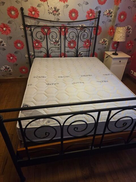 Ensemble lit sommier matelas très bon état 190 Panjas (32)