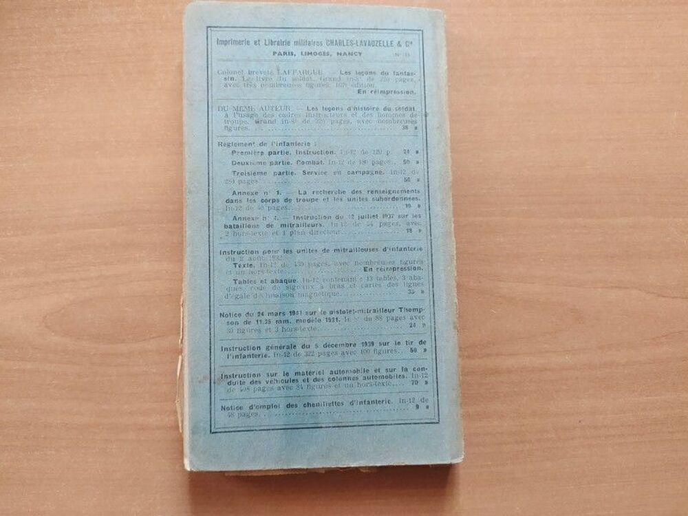 Livre R&egrave;glement de l'Infanterie Lavauzelle 4&egrave;me BCP Livres et BD
