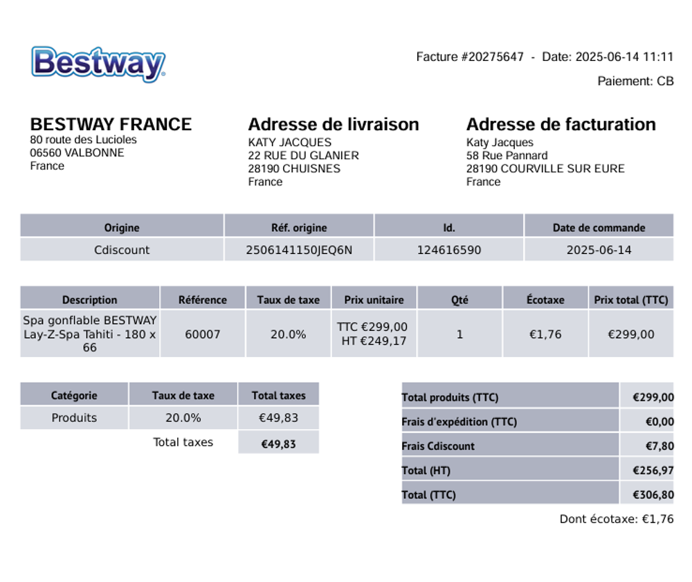 Spa gonflable Bestway Lay-Z-Spa Tahiti (Achat Juin 2025) ? 
Jardin