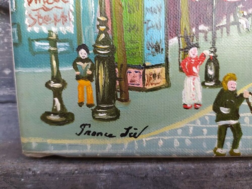 Tableau Peinture Na&iuml;ve Art Brut Sign&eacute; France 