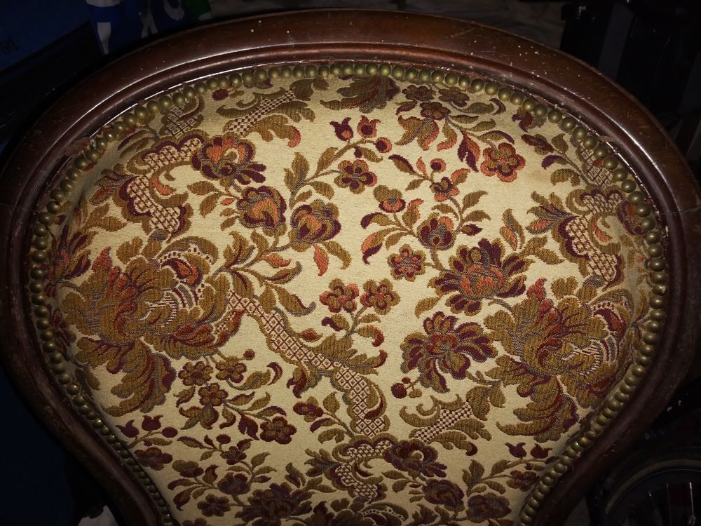 Fauteuil Voltaire en Bois et Tissu d'ameublement Meubles