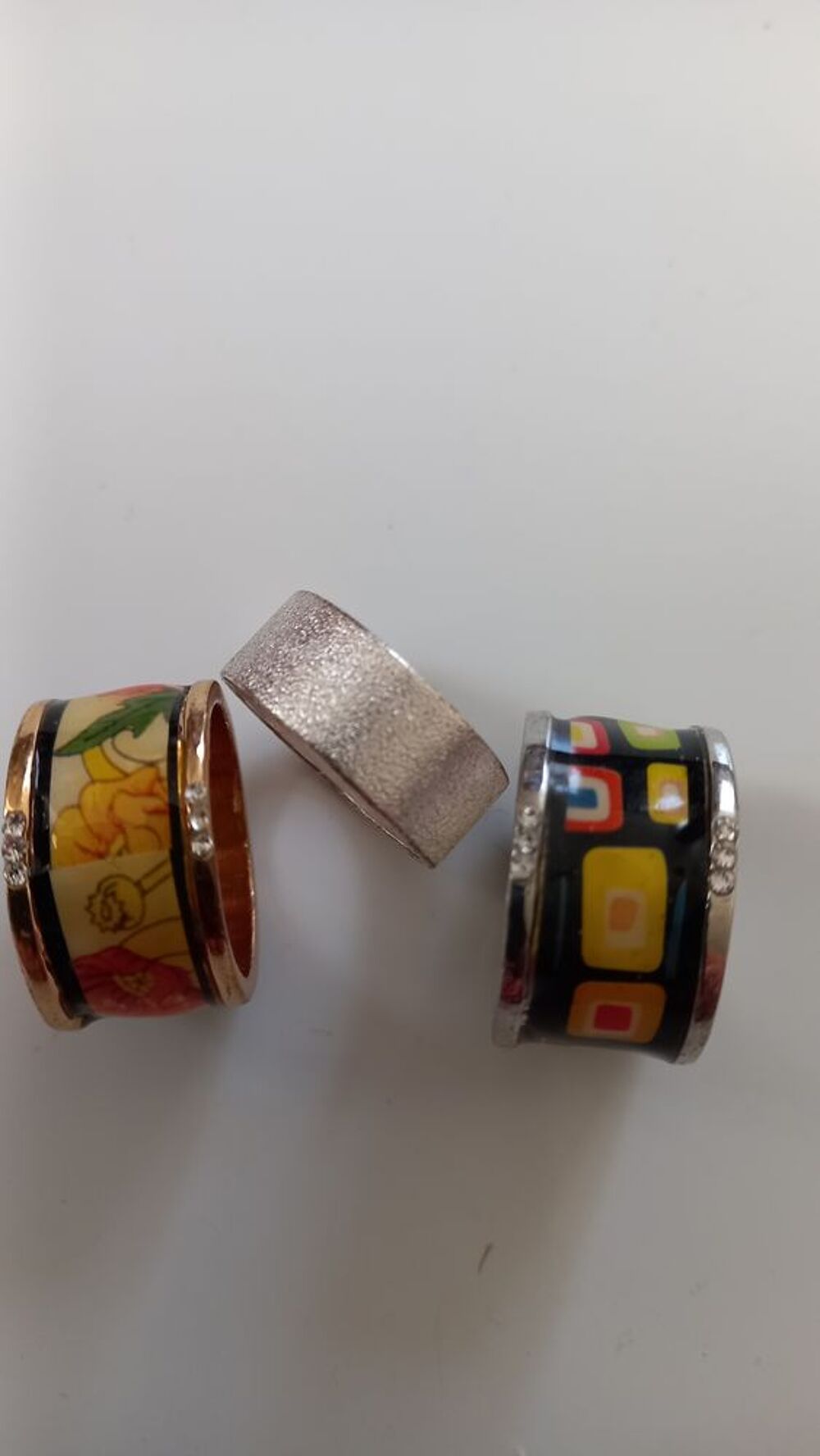 Lot 3 Bagues Neuves Fantaisie, couleur multi, Taille: S Bijoux et montres