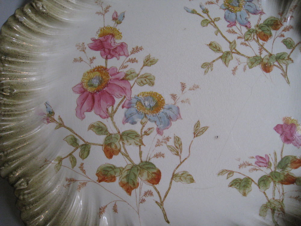 Plat rond ancien fleurs Cuisine