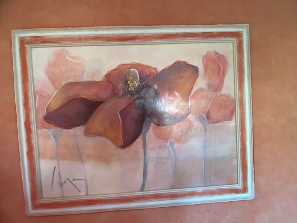 A NE PAS RATER ! MAGNIFIQUE TABLEAU FLORAL A L'HUILE Décoration