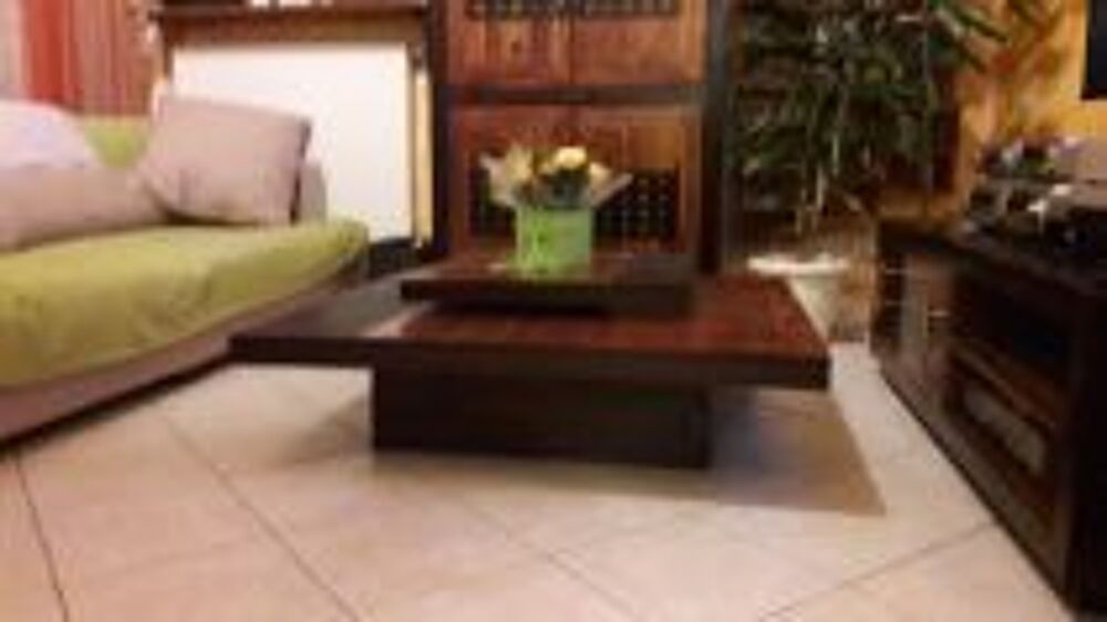 Table basse exotique "Bois et Chiffon" Meubles