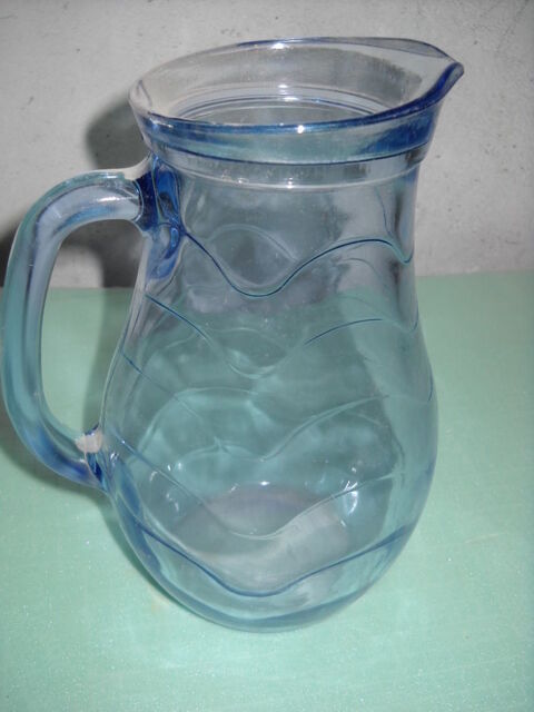 pichet 1 L  verre bleu 1 Lézan (30)