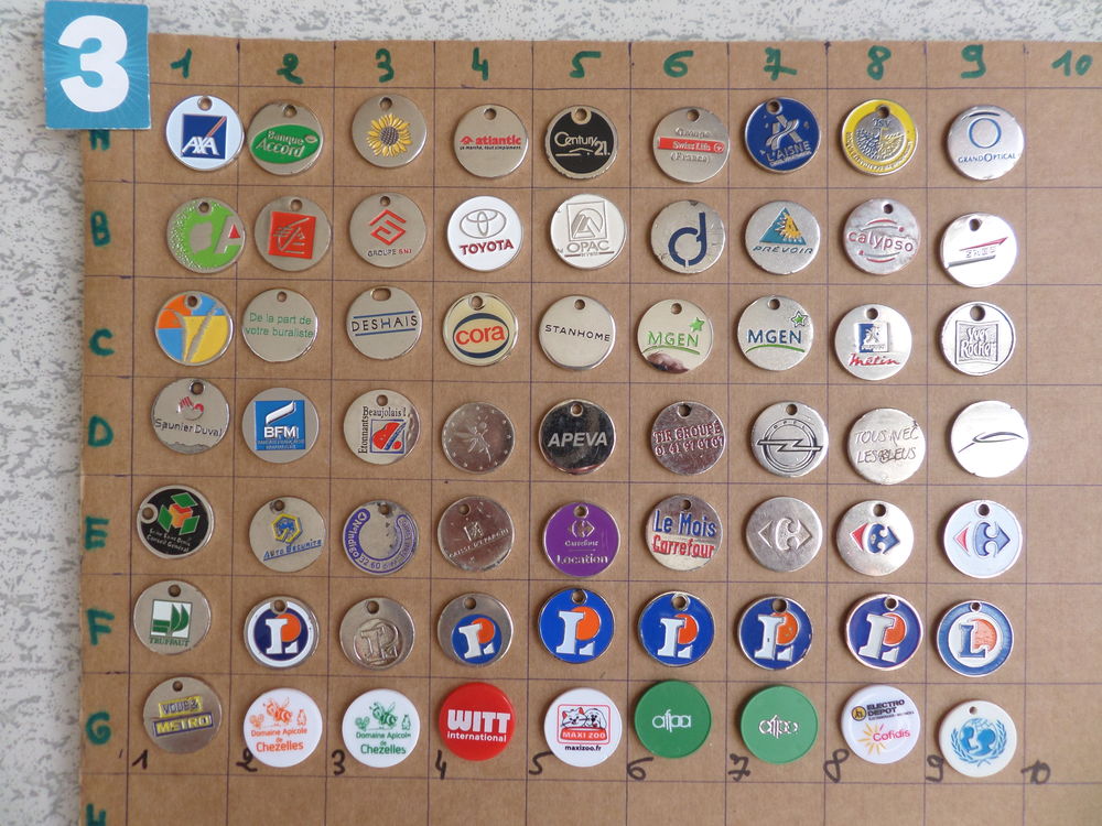Plusieurs jetons de caddie ( envoi possible ) 