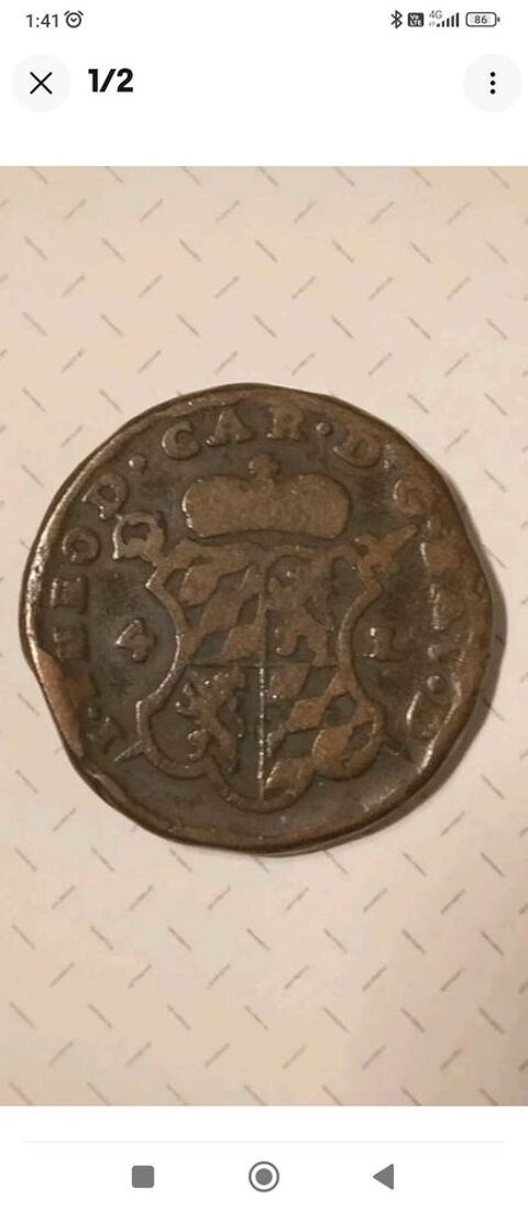 4 Liards de Liège 1751 Belgique Excellent état, Jean Théodore De Bavière Rare Drancy (93)