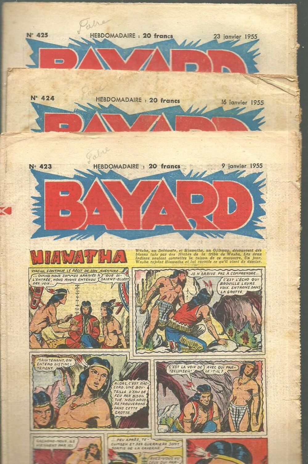 BAYARD HIAWATHA, une histoire d'indiens 20 Num&eacute;ros du 411 au 433 Livres et BD