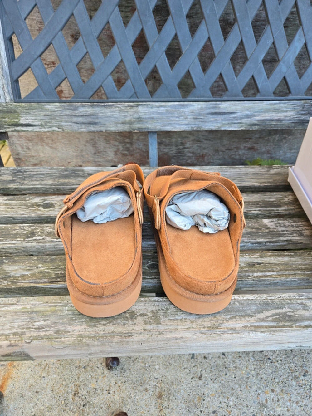 MULES FEMME COMPENSER CAMEL Chaussures