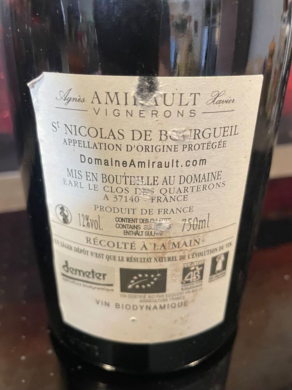 1 Bt St Nicolas de Bourgueil Le Vau Renou 2016 AMIRAULT Cuisine