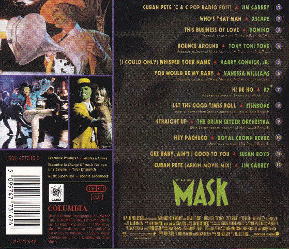  cd Music From The Motion Picture &quot;The Mask&quot; (&eacute;tat neuf) CD et vinyles