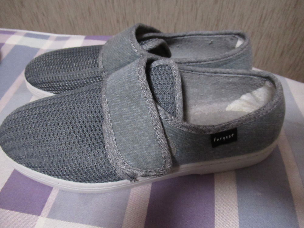 Pantoufle chaussons homme &agrave; scratch pointure 39 Fargeot Chaussures