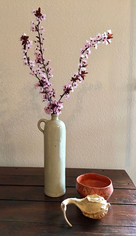 Bouteille ancienne en gr�s �maill� avec son bouchon 14 Merville (31)