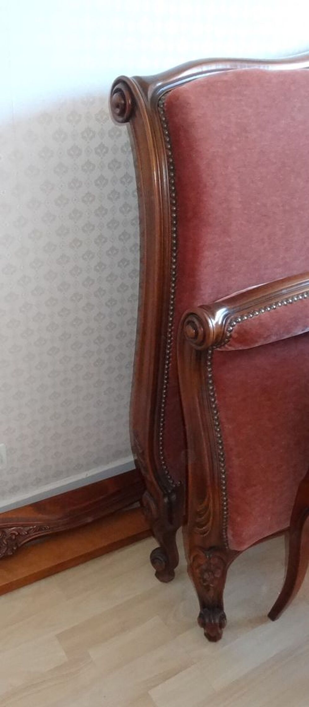Lit merisier 2 personnes style Louis XV Meubles