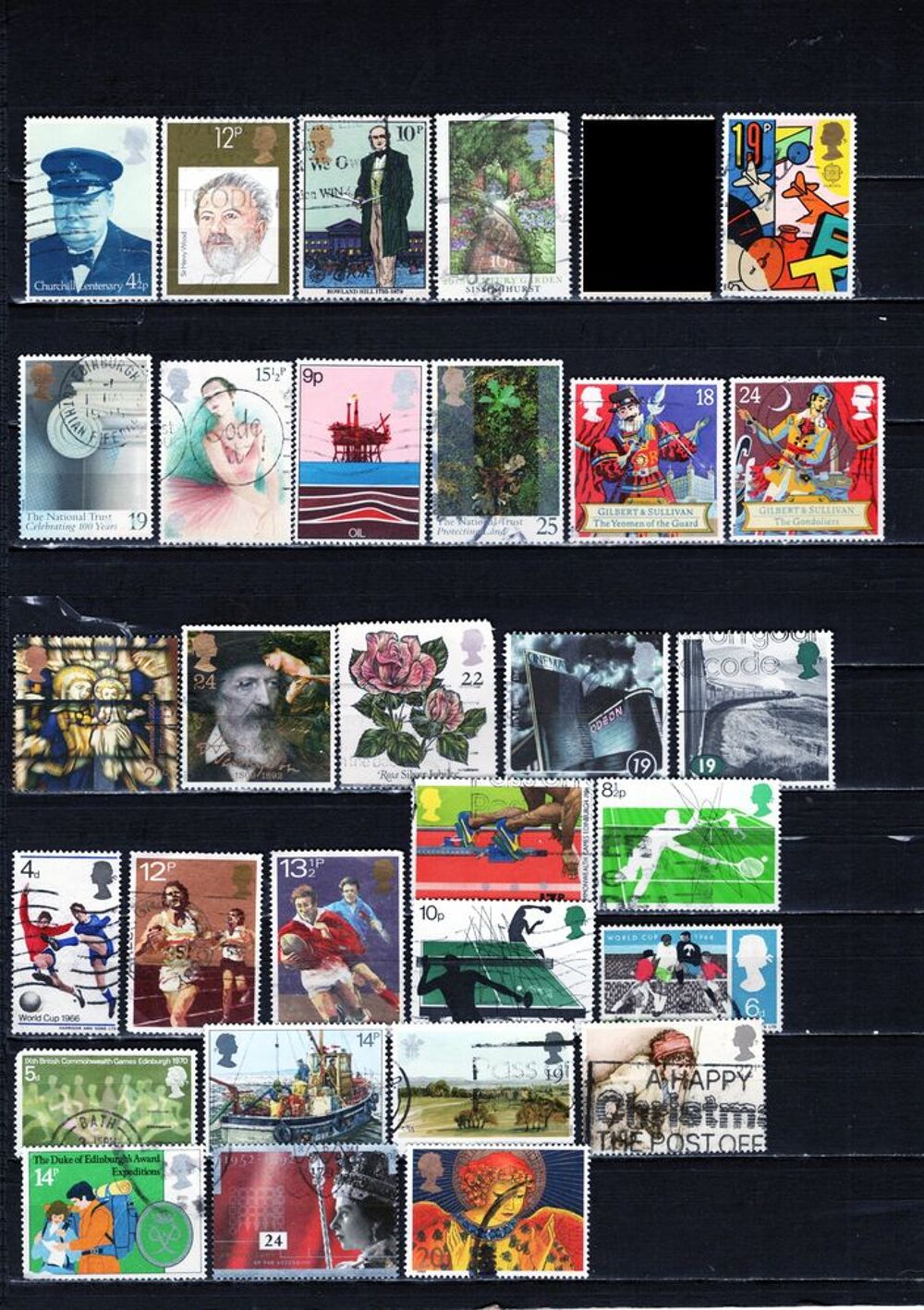 lot de 75 timbres d'ANGLETERRE 