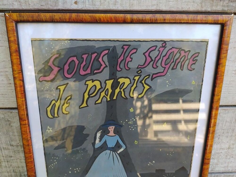 Gouache Originale Couverture Mode Sous le Signe de Paris 