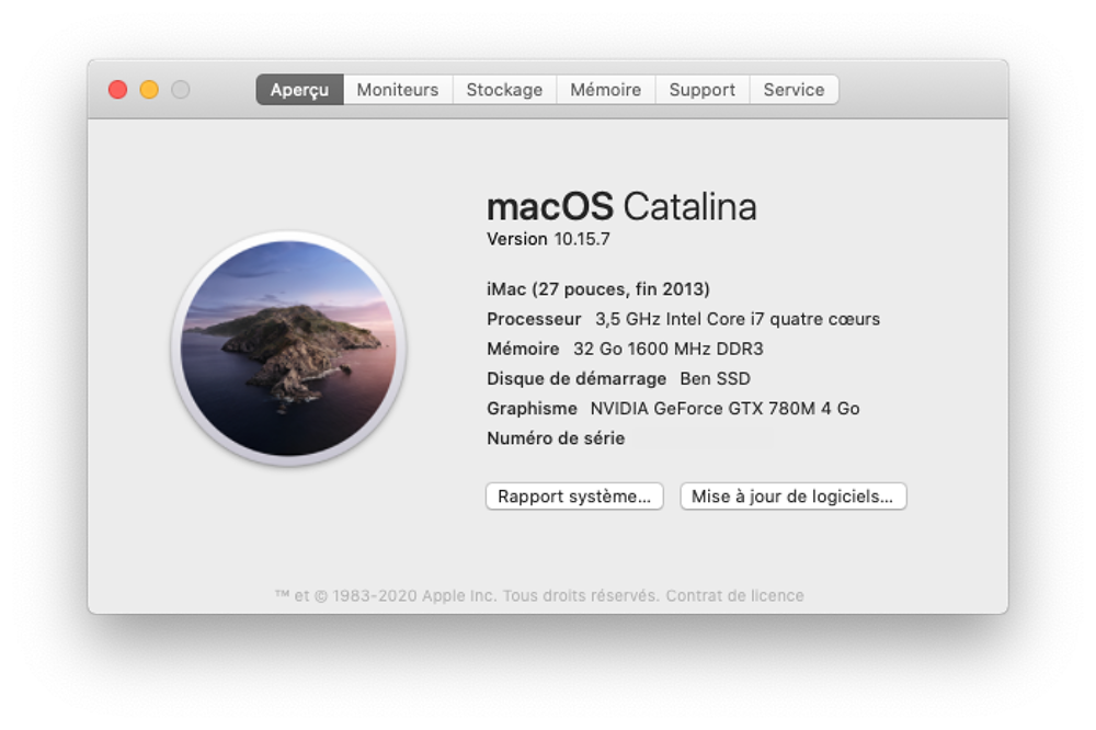 iMac 27 fin 2013 i7 3,5GHz Matriel informatique