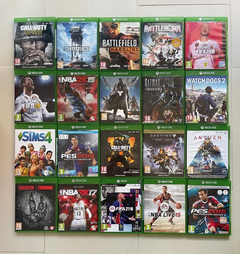 Console Microsoft Xbox one noire 1&egrave;re g&eacute;n&eacute;ration + 40 jeux Consoles et jeux vidéos