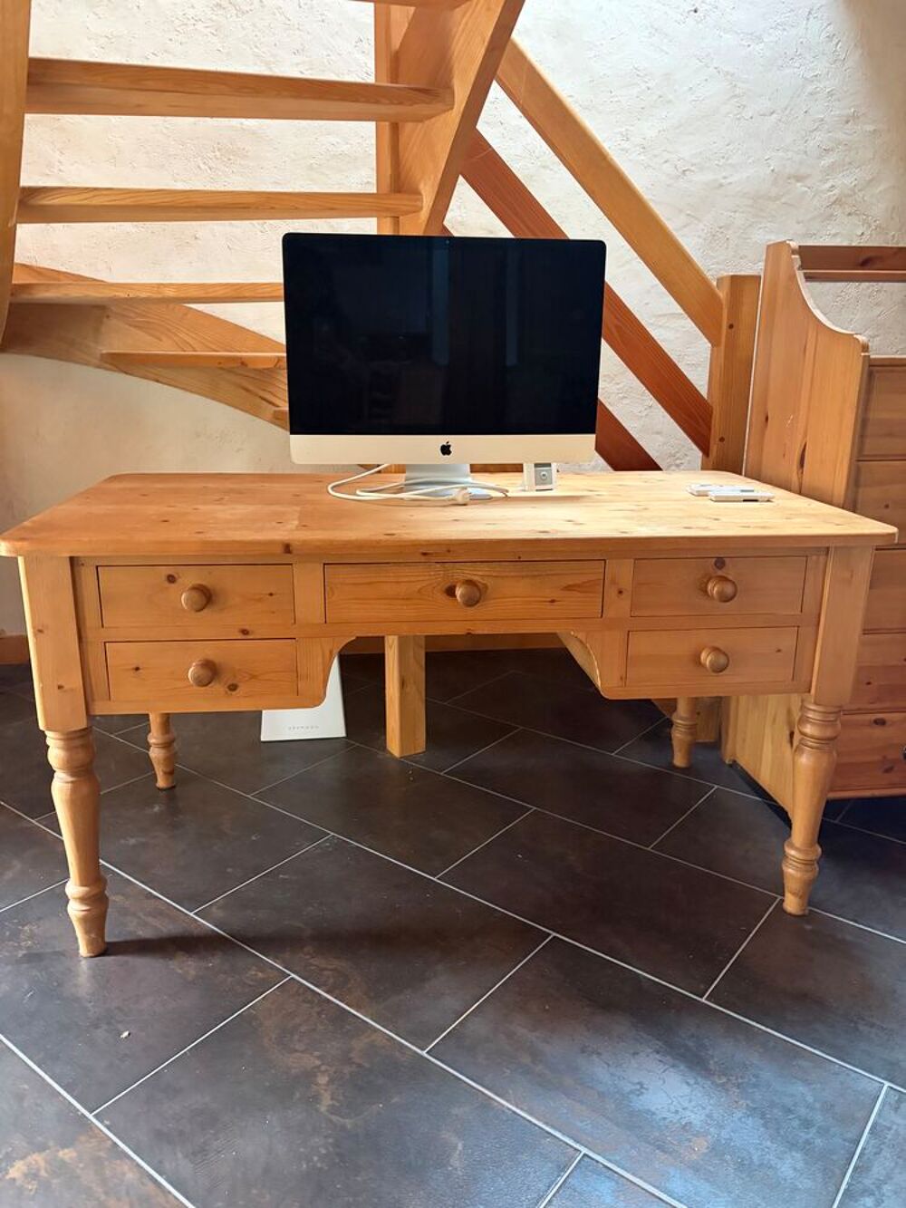 Ensemble Bureau et Chiffonnier Interior's en pin massif Meubles