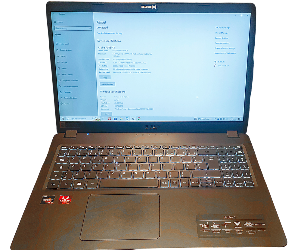 Ordinateur portable Acer Aspire A515-43 Matériel informatique