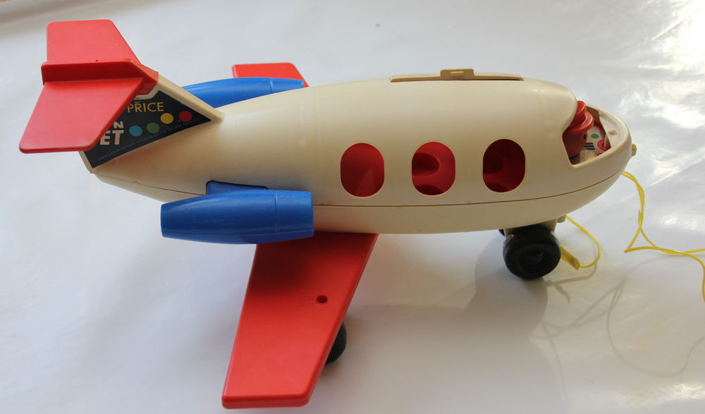 FISHER PRICE Vintage 1970 avion jouet &agrave; trainer Jeux / jouets