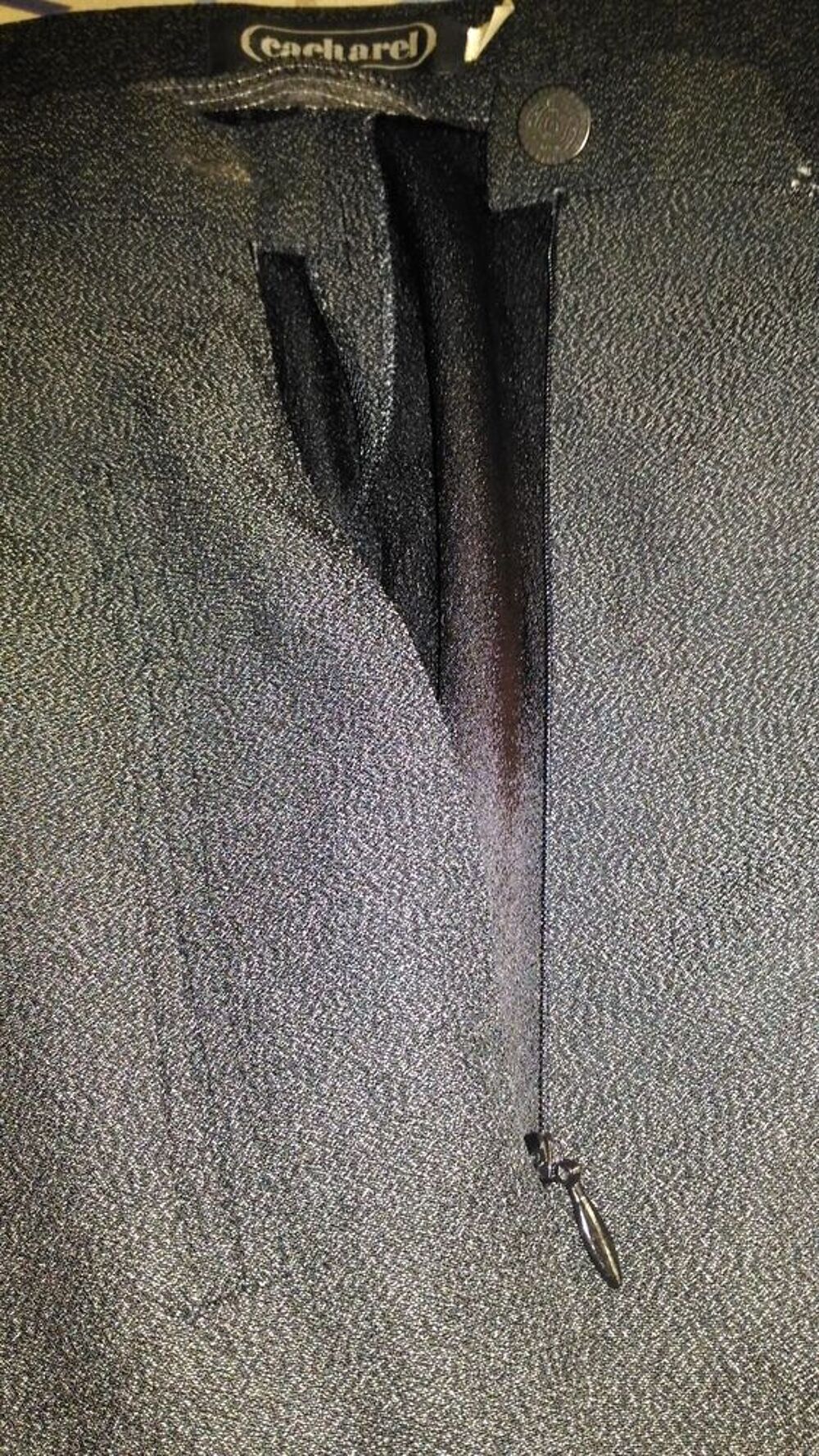 pantalon CACHAREL tissu noir anthracite sans motif extr&ecirc;meme Vêtements